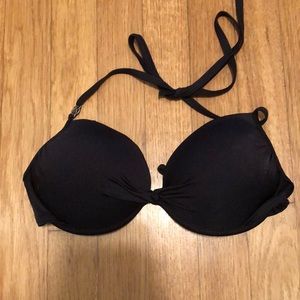 Black push-up swim top
